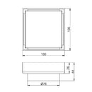 NERO 100mm Square Tile Insert Floor Waste with 50mm/80mm outlet