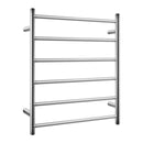 Round Brushed Nickel Electric Heated Towel Rack 6 Bars