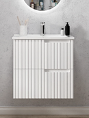 OTTI NOOSA MATTE WHITE 600MM SINGLE BOWL FLOOR STANDING VANITY