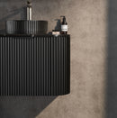 CETO AVALON Flutted Curved Wall Hung Vanity MATTE BLACK 750-1500mm