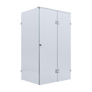 BELLA VISTA VALENTINA FRAMELESS PIVOT FRONT AND RETURN PANEL SHOWER SCREEN BRUSHED SILVER