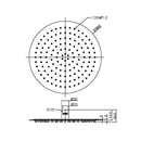 NERO ZEN ROUND SHOWER HEAD 300MM BRUSHED NICKEL