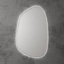 AULIC TARCOOLA ASYMMETRICAL FRAMED LED MIRROR 3 COLOUR LIGHTS BRUSHED NICKEL 550X900MM