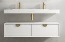OTTI MOONLIGHT WHITE 1200MM DOUBLE BOWL WALL HUNG CABINET AND BASIN
