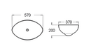 POSEIDON ABOVE COUNTER BASIN GLOSS WHITE 570MM