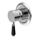 NERO YORK SHOWER MIXER WITH BLACK PORCELAIN LEVER 100MM CHROME