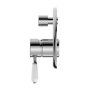 NERO YORK SHOWER MIXER DIVERTER WITH WHITE PORCELAIN LEVER 160MM CHROME