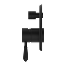 NERO YORK SHOWER MIXER DIVERTER WITH METAL LEVER 160MM MATTE BLACK