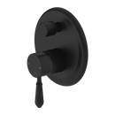NERO YORK SHOWER MIXER DIVERTER WITH METAL LEVER 160MM MATTE BLACK