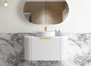 OTTI BONDI MATTE WHITE FLUTED 900MM CURVE SINGLE BOWL WALL HUNG VANITY