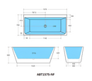 POSEIDON AVIS BACK TO WALL NF BATHTUB GLOSS WHITE (AVAILABLE IN 1575MM AND 1700MM)