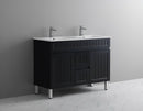 CETO ACACIA SHAKER MATTE BLACK 1200MM DOUBLE BOWL FLOOR STANDING VANITY