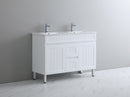 CETO ACACIA SHAKER MATTE WHITE 1200MM DOUBLE BOWL FLOOR STANDING VANITY