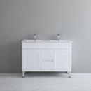CETO ACACIA SHAKER MATTE WHITE 1200MM DOUBLE BOWL FLOOR STANDING VANITY