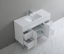 CETO ACACIA SHAKER MATTE WHITE 1200MM SINGLE BOWL FLOOR STANDING VANITY