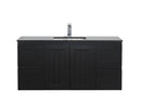 CETO ACACIA SHAKER MATTE BLACK 1200MM SINGLE BOWL WALL HUNG VANITY