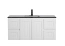 CETO ACACIA SHAKER MATTE WHITE 1200MM SINGLE BOWL WALL HUNG VANITY