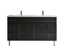 CETO ACACIA SHAKER MATTE BLACK 1500MM DOUBLE BOWL FLOOR STANDING VANITY
