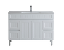 CETO ACACIA SHAKER MATTE WHITE 1500MM SINGLE BOWL FLOOR STANDING VANITY