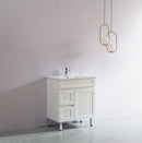 CETO ACACIA SHAKER MATTE WHITE 750MM FLOOR STANDING VANITY (AVAILABLE IN LEFT HAND DRAWER AND RIGHT HAND DRAWER)