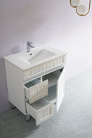CETO ACACIA SHAKER MATTE WHITE 750MM FLOOR STANDING VANITY (AVAILABLE IN LEFT HAND DRAWER AND RIGHT HAND DRAWER)
