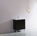 CETO ACACIA SHAKER MATTE BLACK 750MM SINGLE BOWL FLOOR STANDING VANITY (AVAILABLE IN LEFT AND RIGHT HAND DRAWER)