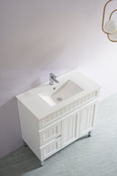 CETO ACACIA SHAKER MATTE WHITE 900MM SINGLE BOWL FLOOR STANDING VANITY (AVAILABLE IN LEFT AND RIGHT HAND DRAWER)
