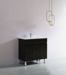 CETO ACACIA SHAKER MATTE BLACK 900MM FLOOR STANDING VANITY (AVAILABLE IN LEFT HAND DRAWER AND RIGHT HAND DRAWER)