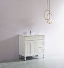 CETO ACACIA SHAKER MATTE WHITE 900MM SINGLE BOWL FLOOR STANDING VANITY (AVAILABLE IN LEFT AND RIGHT HAND DRAWER)