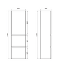 POSEIDON WALL HUNG TALL BOY DARK GREY 400MM X 1350MM