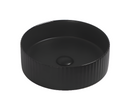 POSEIDON BELLEVUE FLUTED ABOVE COUNTER BASIN MATTE BLACK 360MM