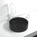 POSEIDON BELLEVUE FLUTED ABOVE COUNTER BASIN MATTE BLACK 360MM