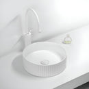 POSEIDON BELLEVUE FLUTED ABOVE COUNTER BASIN MATTE WHITE 360MM