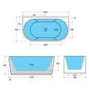 CETO BARI FREESTANDING BATHTUB MATTE WHITE (AVAILABLE IN 1500MM AND 1700MM)
