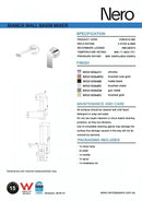 NERO BIANCA Wall Basin/Nath Mixer Seperate Back Plate