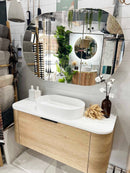 OTTI BONDI NATURAL OAK 1200MM CURVE SINGLE BOWL WALL HUNG VANITY