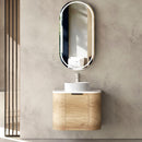 OTTI BONDI NATURAL OAK 600MM CURVE SINGLE BOWL WALL HUNG VANITY