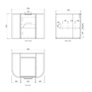 OTTI BONDI MATTE WHITE FLUTED 600MM CURVE SINGLE BOWL WALL HUNG VANITY