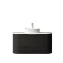 OTTI BONDI BLACK OAK 900MM CURVE SINGLE BOWL WALL HUNG VANITY