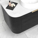 OTTI BONDI BLACK OAK 900MM CURVE SINGLE BOWL WALL HUNG VANITY