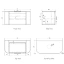 OTTI BONDI NATURAL OAK 900MM CURVE SINGLE BOWL WALL HUNG VANITY