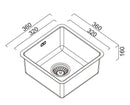 ABEY BS SINGLE BOWL BAR SINK BLACK PEARL 360MM
