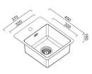 ABEY BS SINGLE BOWL BAR SINK WITH TAP LANDING BLACK PEARL 370MM