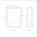 OTTI BOSTON MATTE WHITE WALL HUNG SHAVING CABINET 600MM