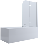 BELLA VISTA FRAMELESS FIXED AND SWING BATH SHOWER SCREEN CHROME