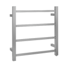 Brushed Nickel Square Electric Heated Towel Rack 4 Bars