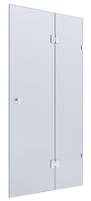 BELLA VISTA VALENTINA FRAMELESS PIVOT FRONT ONLY SHOWER SCREEN BRUSHED SILVER