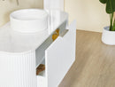 CETO AVALON Flutted Curved Wall Hung Vanity MATTE WHITE 750-1500mm