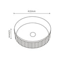 CETO CASCADE FLUTED ROUND ABOVE COUNTER BASIN GLOSS WHITE 410MM