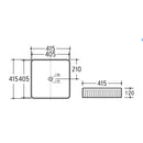 CETO CASCADE FLUTED SQUARE ABOVE COUNTER BASIN MATTE WHITE 415MM